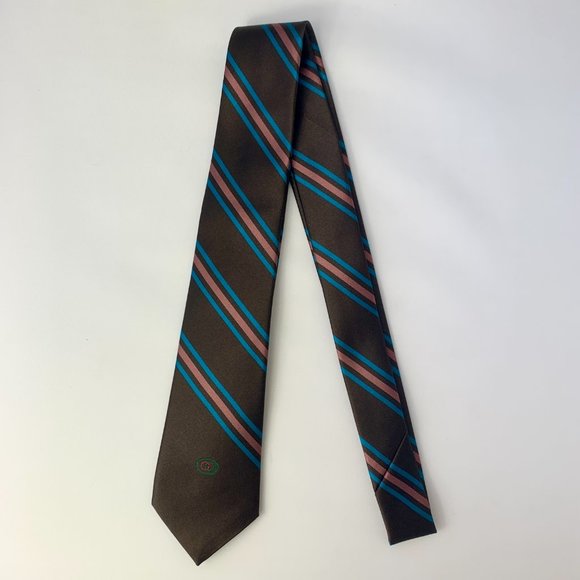 Gucci Gimental Striped Silk Tie in Brown - Picture 3 of 10